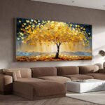 Flower and tree oil painting wall mural, hand-painted abstract artwork FP#001 - Image 2