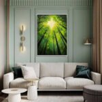 Flower and tree oil painting wall mural, hand-painted abstract artwork FP#004 - Image 2