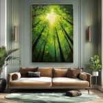 Flower and tree oil painting wall mural, hand-painted abstract artwork FP#004 - Image 10