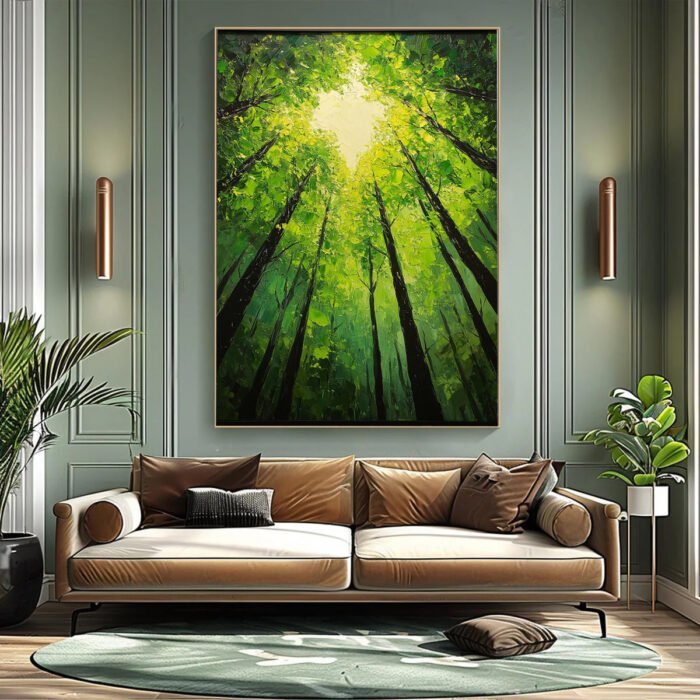 Flower and tree oil painting wall mural, hand-painted abstract artwork FP#004 - Image 10