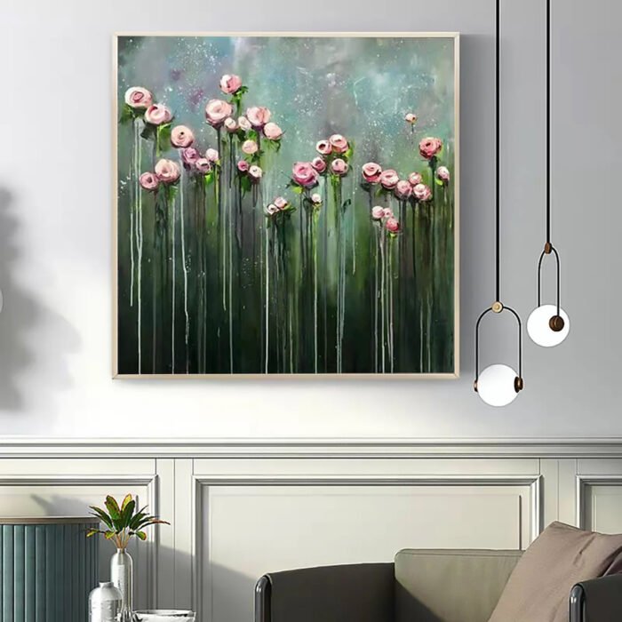 Flower and tree oil painting wall mural, hand-painted abstract artwork FP#005 - Image 10