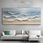 Ocean-themed oil painting wall decoration, hand-painted abstract artwork OP#002 - Image 4