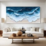 Ocean-themed oil painting wall decoration, hand-painted abstract artwork OP#003