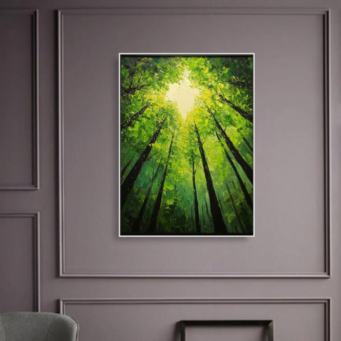 Flower and tree oil painting wall mural, hand-painted abstract artwork FP#004 - Image 3