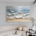 Ocean-themed oil painting wall decoration, hand-painted abstract artwork OP#002 - Image 7