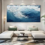 Ocean-themed oil painting wall decoration, hand-painted abstract artwork OP#001