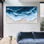 Ocean-themed oil painting wall decoration, hand-painted abstract artwork OP#003 - Image 2