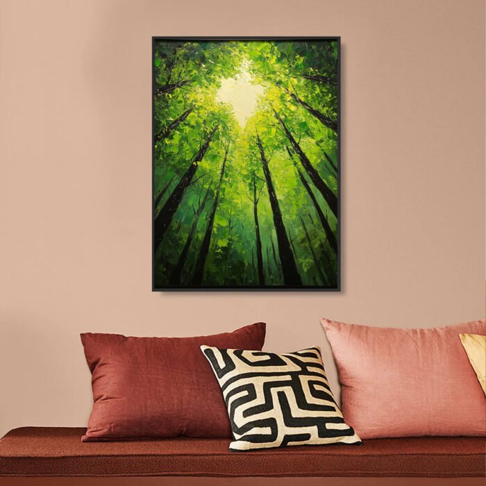 Flower and tree oil painting wall mural, hand-painted abstract artwork FP#004 - Image 4