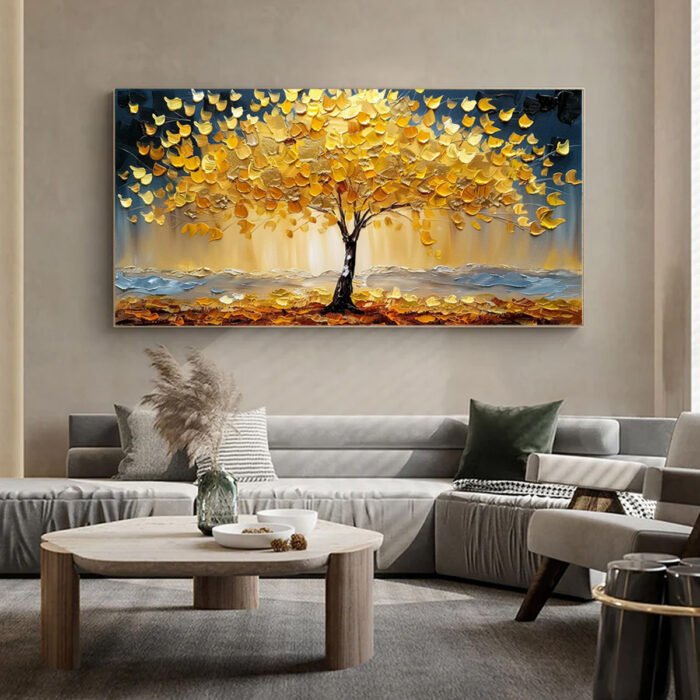 Flower and tree oil painting wall mural, hand-painted abstract artwork FP#001 - Image 7