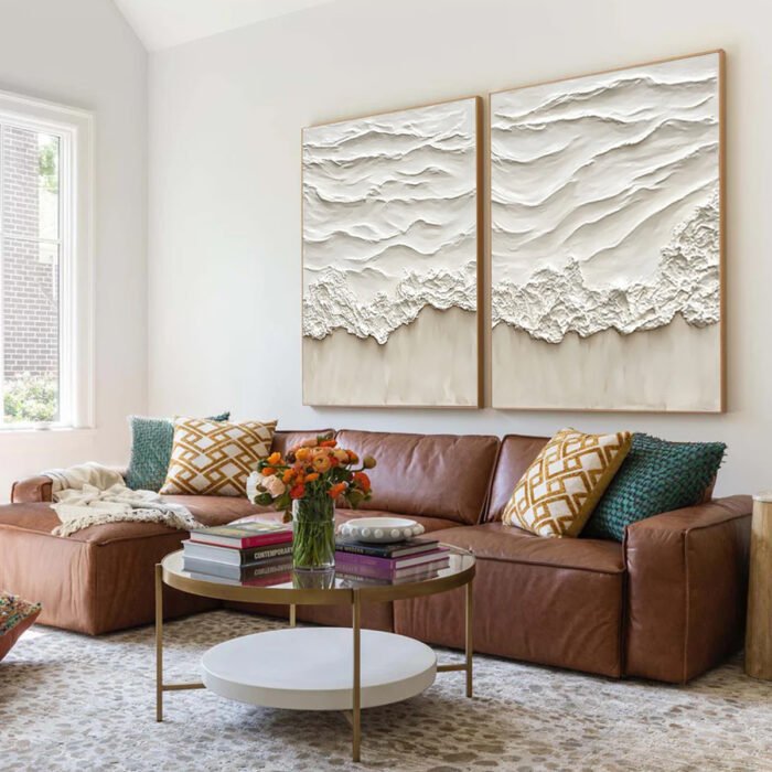Ocean-themed oil painting wall decoration, hand-painted abstract artwork OP#005 - Image 5