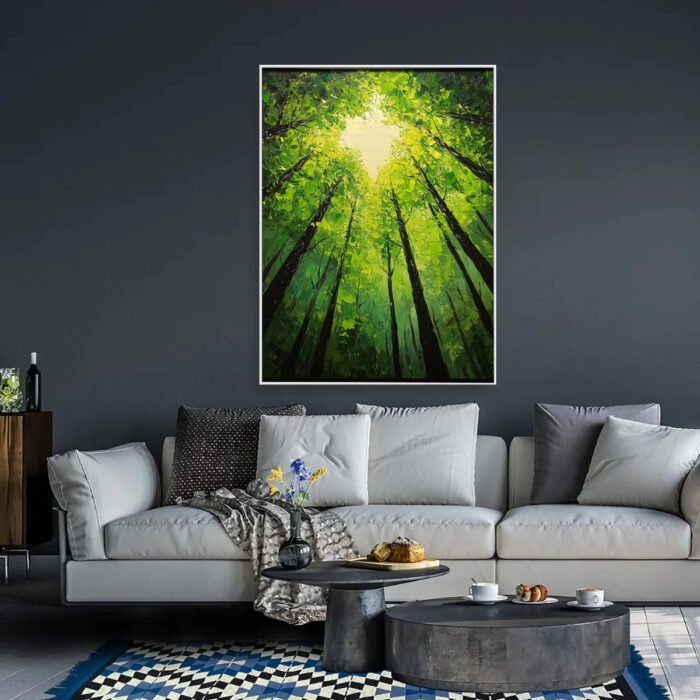 Flower and tree oil painting wall mural, hand-painted abstract artwork FP#004 - Image 5