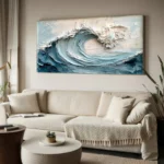 Ocean-themed oil painting wall decoration, hand-painted abstract artwork OP#004 - Image 2