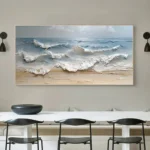 Ocean-themed oil painting wall decoration, hand-painted abstract artwork OP#002 - Image 9