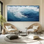 Ocean-themed oil painting wall decoration, hand-painted abstract artwork OP#001 - Image 4