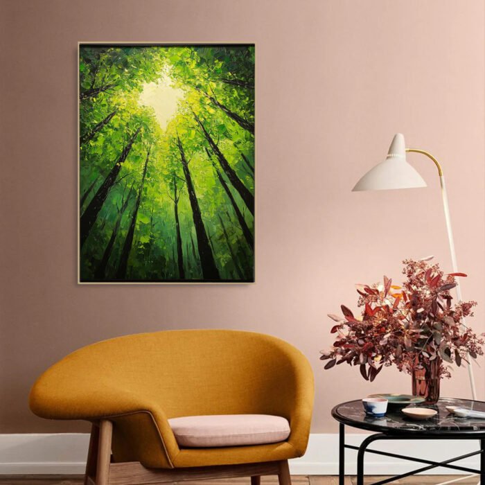 Flower and tree oil painting wall mural, hand-painted abstract artwork FP#004 - Image 6