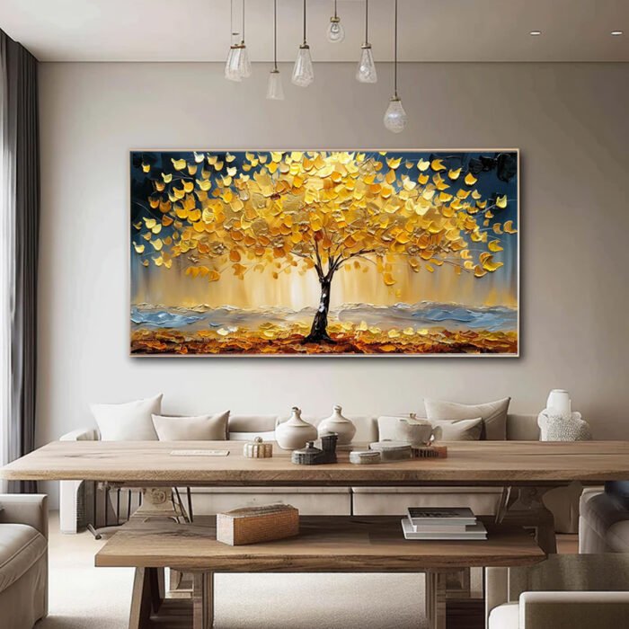 Flower and tree oil painting wall mural, hand-painted abstract artwork FP#001 - Image 4
