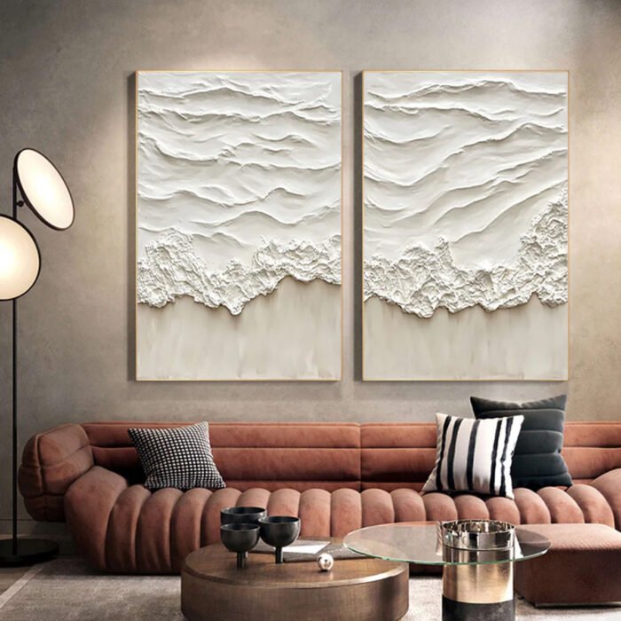 Ocean-themed oil painting wall decoration, hand-painted abstract artwork OP#005 - Image 6