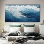 Ocean-themed oil painting wall decoration, hand-painted abstract artwork OP#001 - Image 5
