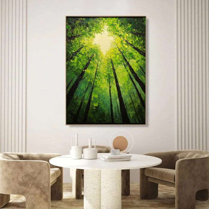Flower and tree oil painting wall mural, hand-painted abstract artwork FP#004 - Image 7