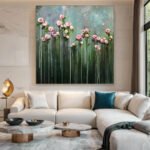 Flower and tree oil painting wall mural, hand-painted abstract artwork FP#005 - Image 6