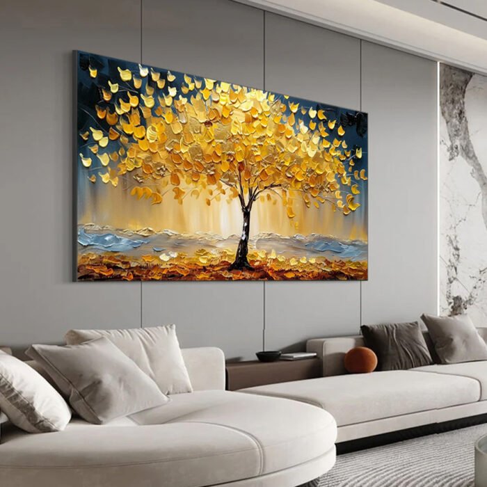 Flower and tree oil painting wall mural, hand-painted abstract artwork FP#001 - Image 5