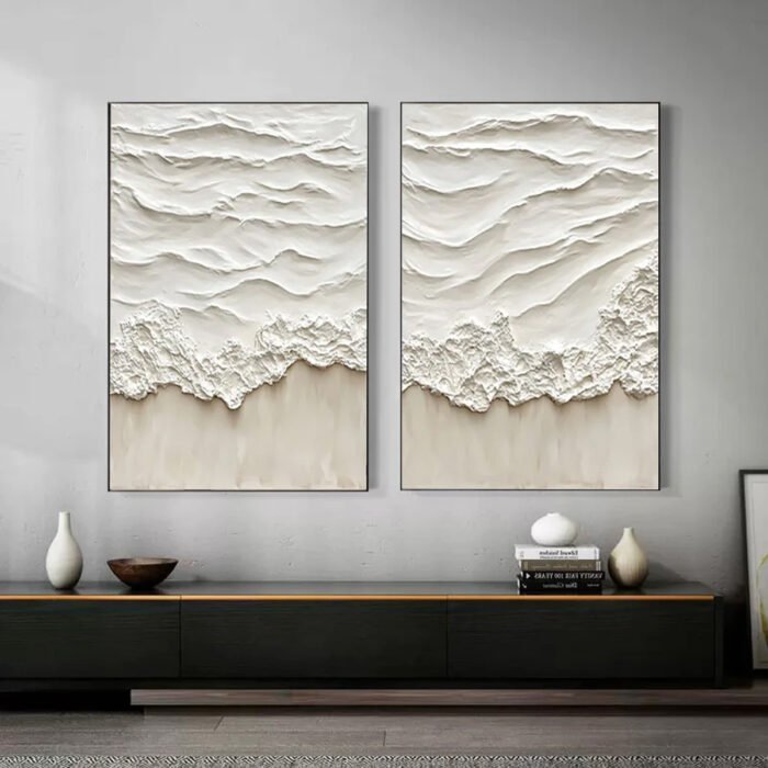 Ocean-themed oil painting wall decoration, hand-painted abstract artwork OP#005 - Image 7