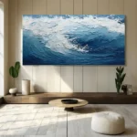 Ocean-themed oil painting wall decoration, hand-painted abstract artwork OP#001 - Image 6
