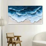 Ocean-themed oil painting wall decoration, hand-painted abstract artwork OP#003 - Image 6