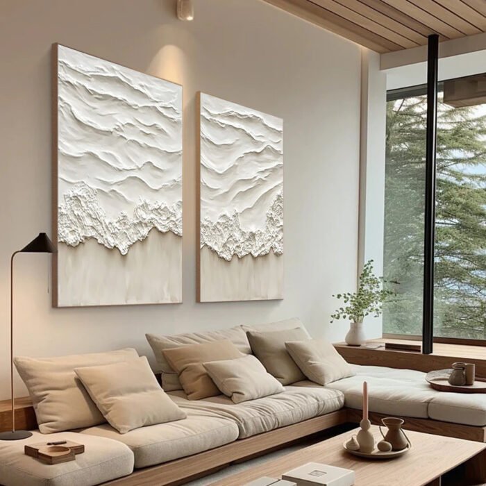 Ocean-themed oil painting wall decoration, hand-painted abstract artwork OP#005 - Image 8