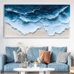 Ocean-themed oil painting wall decoration, hand-painted abstract artwork OP#003 - Image 7