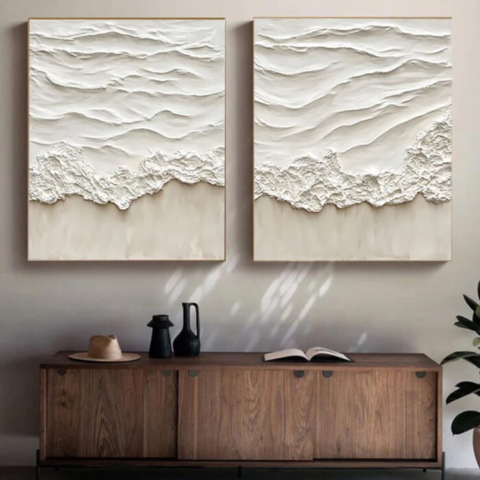 Ocean-themed oil painting wall decoration, hand-painted abstract artwork OP#005 - Image 9