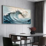 Ocean-themed oil painting wall decoration, hand-painted abstract artwork OP#004 - Image 5