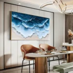Ocean-themed oil painting wall decoration, hand-painted abstract artwork OP#003 - Image 8
