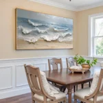 Ocean-themed oil painting wall decoration, hand-painted abstract artwork OP#002 - Image 2
