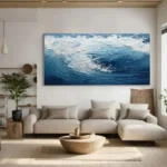 Ocean-themed oil painting wall decoration, hand-painted abstract artwork OP#001 - Image 8