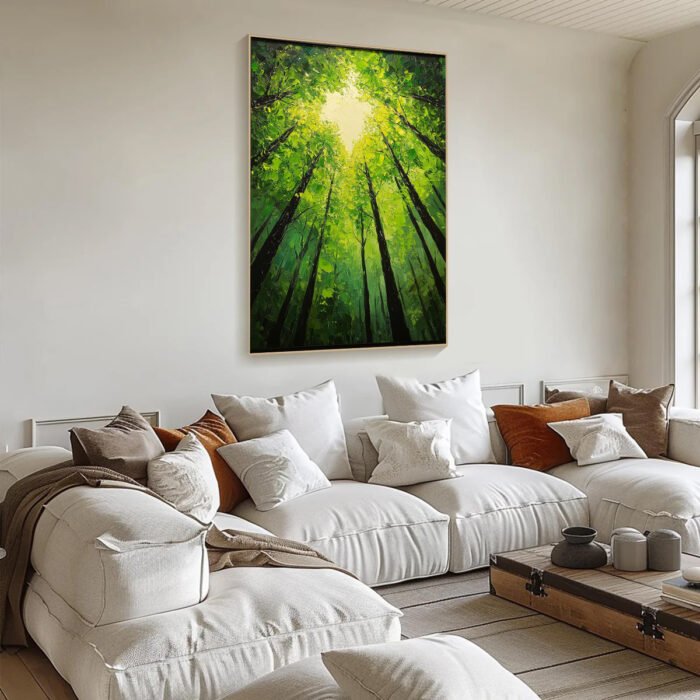 Flower and tree oil painting wall mural, hand-painted abstract artwork FP#004 - Image 9