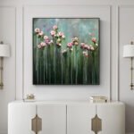 Flower and tree oil painting wall mural, hand-painted abstract artwork FP#005 - Image 9