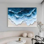 Ocean-themed oil painting wall decoration, hand-painted abstract artwork OP#003 - Image 9