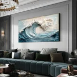 Ocean-themed oil painting wall decoration, hand-painted abstract artwork OP#004 - Image 6