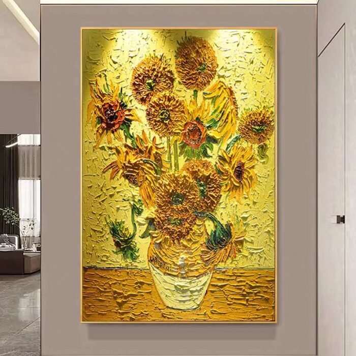Flower and tree oil painting wall mural, hand-painted abstract artwork FP#003 - Image 2