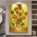 Flower and tree oil painting wall mural, hand-painted abstract artwork FP#003 - Image 3