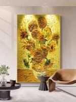 Flower and tree oil painting wall mural, hand-painted abstract artwork FP#003 - Image 4