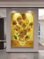 Flower and tree oil painting wall mural, hand-painted abstract artwork FP#003 - Image 5