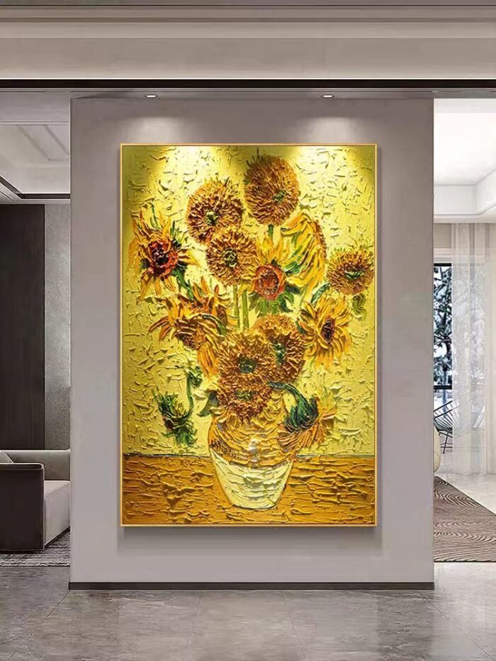 Flower and tree oil painting wall mural, hand-painted abstract artwork FP#003 - Image 5