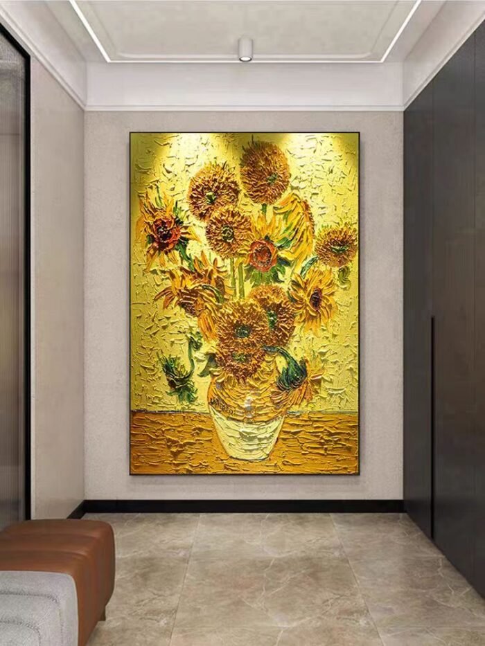 Flower and tree oil painting wall mural, hand-painted abstract artwork FP#003 - Image 6