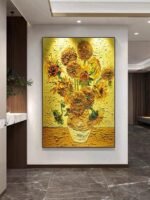 Flower and tree oil painting wall mural, hand-painted abstract artwork FP#003 - Image 8