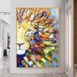 Animal Art lion portrait painting#001