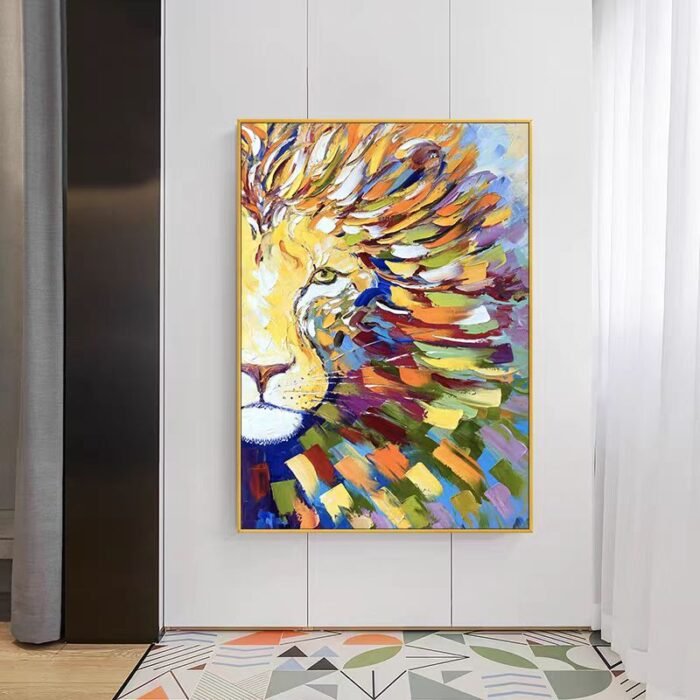 Animal Art lion portrait painting#001 - Image 4