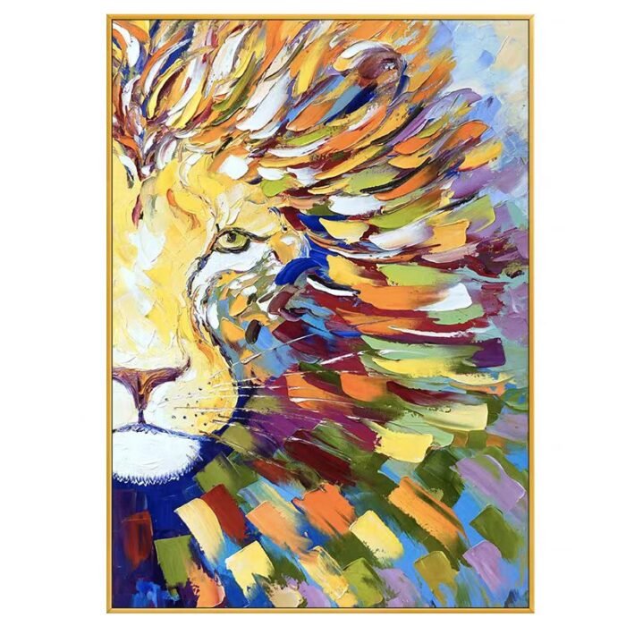 Animal Art lion portrait painting#001 - Image 5